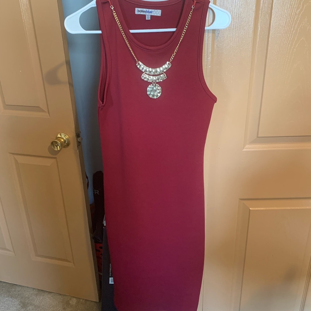 Burgundy classy girl dress